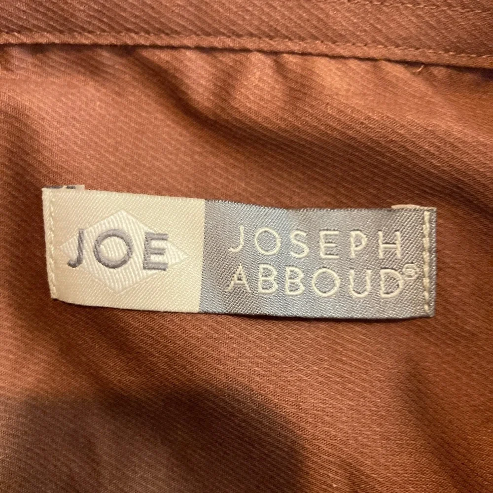 JOE Joseph‎ Abboud Mens Dress Shirt 16 32/33 Copper Brown Cotton Blend L/S